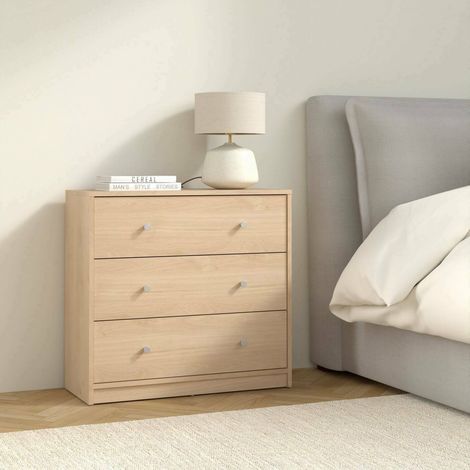 Dmora - Kommode Alert, Mehrzweckkommode, Schlafzimmerkommode, Schrank mit Schubladen, 72x30 h68 cm, Eiche (1/5)