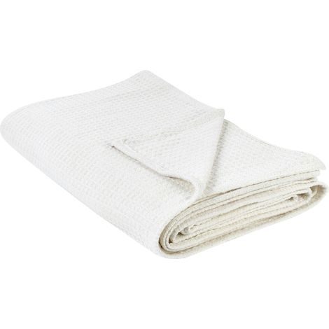 Bedspread RAGALA Cotton 200 x 220 cm Light Beige