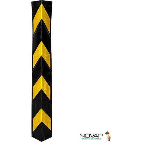 Novap – Profilé protection d'angle en caoutchouc plat – Résistant aux chocs – Flèches réfléchissantes pour visibilité – 8004026