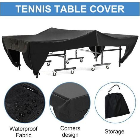 Housse de table de ping pong imperméable – Protection contre neige, pluie, UV – Dimensions 280 x 153 x 73 cm – Fixation solide (1/5)