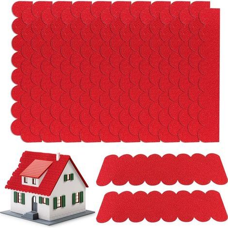 Lot de 32 bardeaux de toit autocollants pour nichoir à oiseaux, bardeaux bitumés, mini tuiles de toit pour nichoir, clapier, hôtel à insectes, cabane d'arbre, abri de jardin, accessoires pour nichoir (1/5)