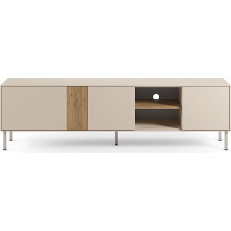 ELDIO - Meuble TV 180cm -en mélamine Beige (1/5)