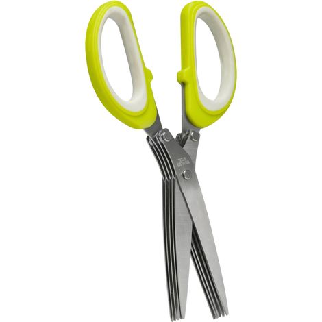 Interiors by Premier Lime Green and White Herb Scissor, 5-Blade Multipurpose Best Kitchen Scissor, Kitchen Salad Scissors Uk (1/2)