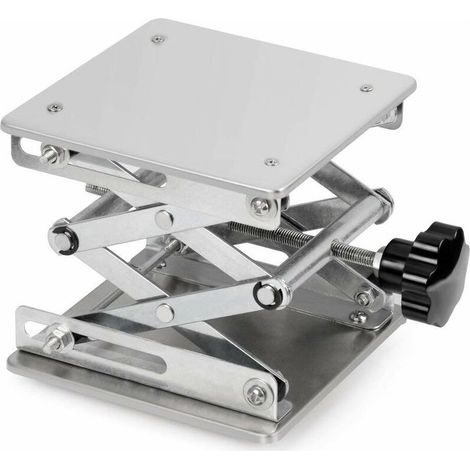 Table élévatrice de laboratoire en acier inoxydable – Dimensions 150 x 150mm – Hauteur levée 75 à 260mm – Charge max 10 kg (1/5)