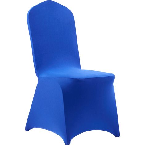 Housse de chaise bleu royal, 50 pièces, en polyester et élasthanne, extensible, pour mariage, banquet, réception, dimensions jusqu'à 51 x 45 x 95 cm. (1/5)