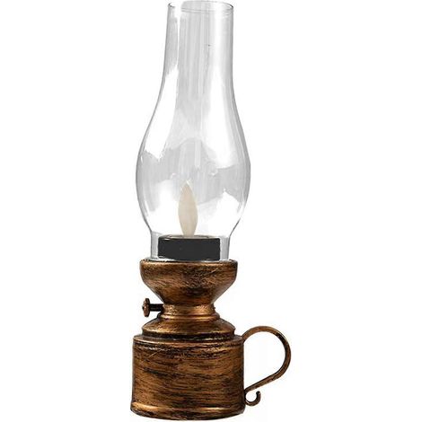Vintage Öllaterne mit LED-Elektronik, Kerzenlicht im Retro-Stil, antikes Nachtlicht für die Heimdekoration