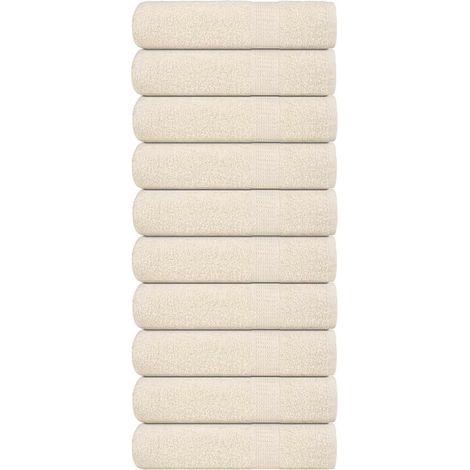 Serviettes de douche FROGN, lot de 10, couleur crème, 70 x 140 cm, 360 g/m²