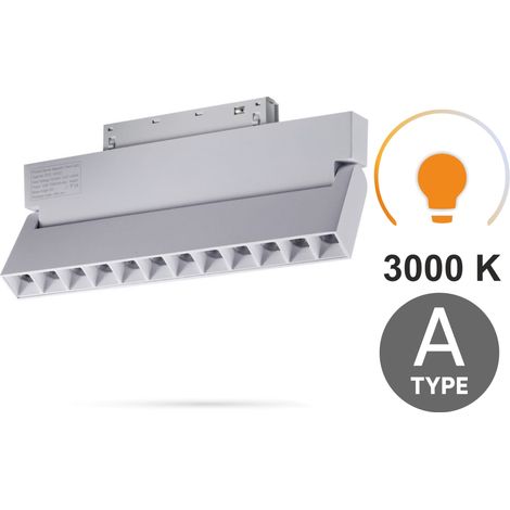 Faretto LED lineare bianco regolabile da 12W 3000K bianco caldo, tipo A, per binari magnetici SMART TRACK, 48VDC (1/5)