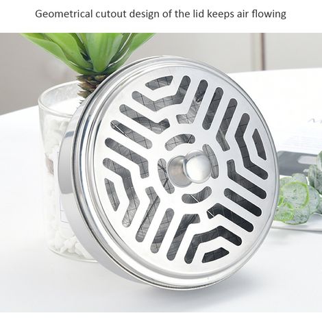 1 support de brûleur d'encens anti-moustiques en acier inoxydable avec couvercle, plateau à spirale, 1 pièce (1/5)