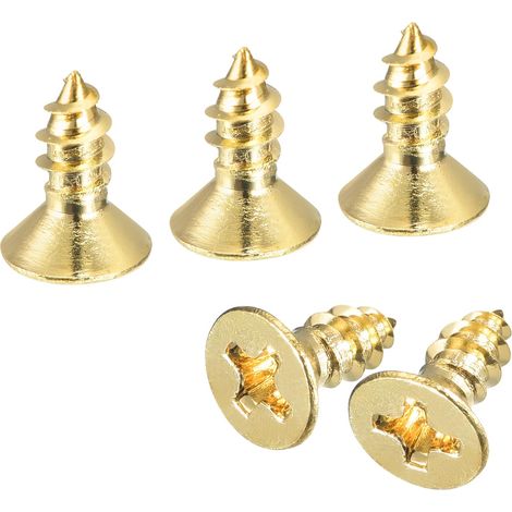 60pcs Vis à Bois Autotaraudeuses Laiton M3.5x10mm Doré (1/5)