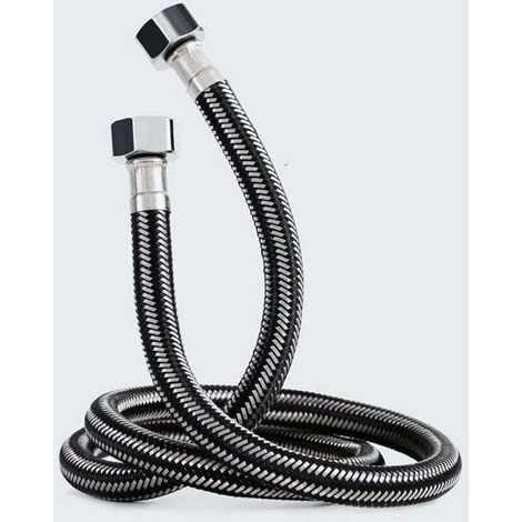 Tuyau Tress 2M, Tuyaux de Raccordement(G1/2 X G1/2) avec tresse en acier inoxydable,Tuyau d\'entre de Chauffe-Eau Chaude et Froide,pour Remplacement Universel de Cuisine Salle de Bain. (1/5)