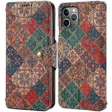 Lederhülle mit Blumenmuster und integriertem Ständer für iPhone 11 Pro – stilvoller und praktischer Schutz (1/5)