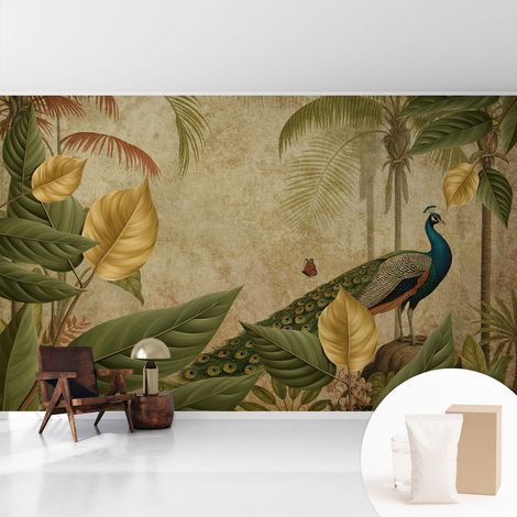 Newroom Tapete Dekorative Vliestapete mit Kleber Modern für Wohnzimmer Schlafzimmer Exotischer Vogel 416x254 cm (1/5)