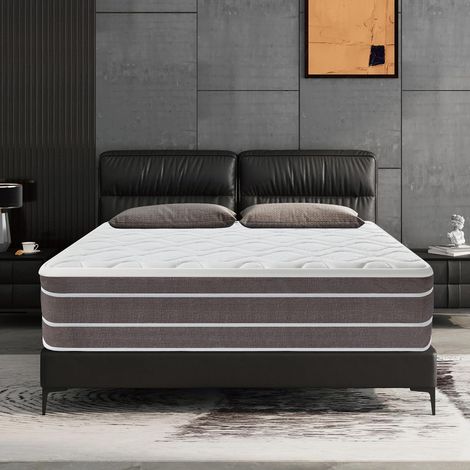 Matelas 140x190 cm,Épaisseur 25 cm.Matelas à ressorts ensachés,Respirant, dissipation de la chaleur，Support solide, contenant de la mousse à mémoire de forme, haute résilience (1/4)
