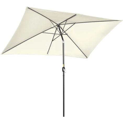 Ombrellone da Giardino 1,9x2,9x2,4 m Palo Ø38 mm in Alluminio Metallo e Poliestere Bianco Crema (1/5)