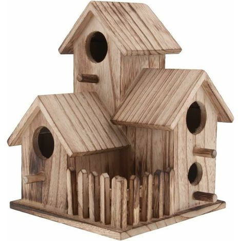 Nichoir pour oiseaux, cage à oiseaux décorative pour le jardin, nichoir en bois résistant aux intempéries au design soigné, à la fois fonctionnel et esthétique pour l'extérieur. (1/5)