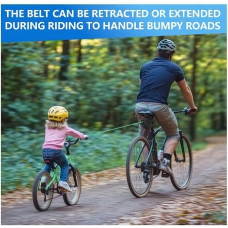 Corde de Remorquage pour Vélo 2.5M Barre de Remorque Velo Enfant Corde de Tractionde Vélo Rétractabl avec Crochet de REMORQUE VELO (1/5)