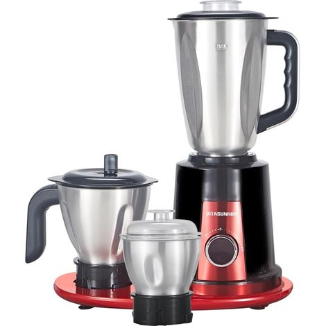 Mixeur Blender 3-en-1 Acier Inoxydable avec 3 Bols, Moteur 700 W Silencieux pour Smoothies, Chutneys, Poudres Sèches (1/5)