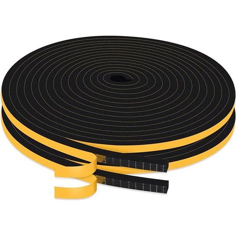 Insulation Door Seal, Window Seal Insulation Anti-Cold, Waterproof, Self-Adhesive Window Insulation Strip Against Wind, Anti Rain, Anti-Noise (Black, Rolls) (1/5)