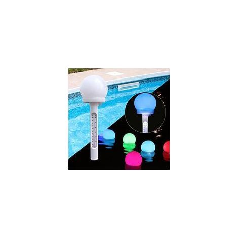 pièces Thermomètre Piscine Flottant, Bassin à Énergie Solaire avec Lumière LED Changement de Couleur, Facile à Lire la Nuit pour Spa, Bain (1/4)