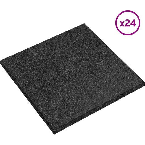 Dalles de Protection Anti-Chute Extérieur en Caoutchouc Amortissant Noir Lot de 24 Pièces (1/5)