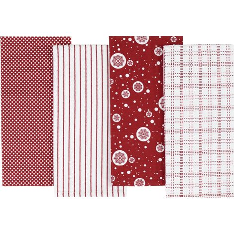 Preziosa Home Set 4 Pz Strofinacci Sommaruga Natale Ass. Natale 45 x 65 Cm Multicolor Cotone