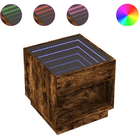 Maison Exclusive - Mesa de centro con Infinity LED roble ahumado