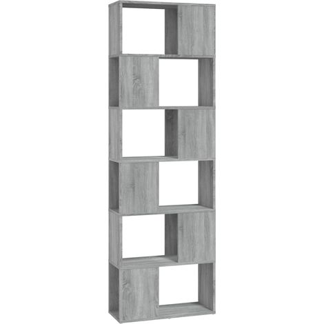 Maison Exclusive - Bücherregal/Raumteiler Grau Sonoma 60x24x186 c