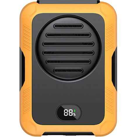 2000mAh Portable Waist Clip Fan, USB Rechargeable Mini Neck Fan, Belt Fan, Wearable Belt Fan for T-Shirts, Jackets, Hiking, Cycling (Yellow) (1/5)