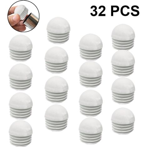 Ensemble de 32 patins en caoutchouc pour pieds de chaise, noir/blanc, 19 mm/25 mm (1/5)
