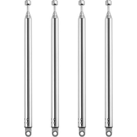 Pair 4 Pièces 55cm 7 Sections Antenne Télescopique, Antenne Télescopique Portable FM, Antennes Radio FM Télescopiques Portables, pour TV Dab AM/FM Réception Stéréo (1/5)