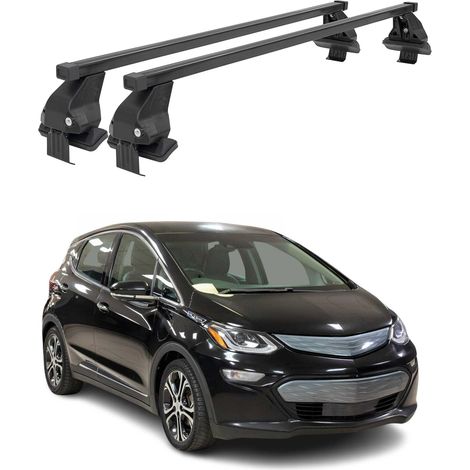 OMAC Dachträger Querträger Stahl für Chevrolet Bolt 2017-2023 – Abschließbar – City-Crash-getestet – DIN 75302:2019 – ISO/PAS 11154:2006 – Max. 50 kg Schwarz (1/5)
