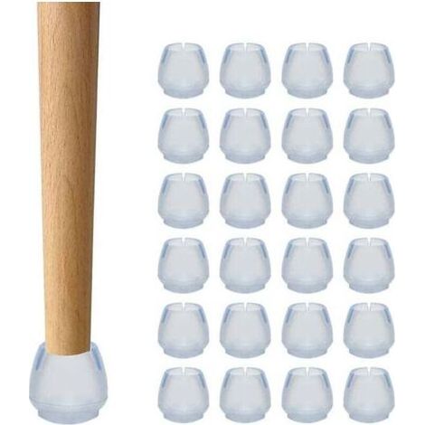 Embouts De Chaise - Protection Pied De Chaise En PVC - Pour Pieds Ronds 12 À 16 Mm - Pour Tables Chaises Canapés - 24 Pièces (1/5)