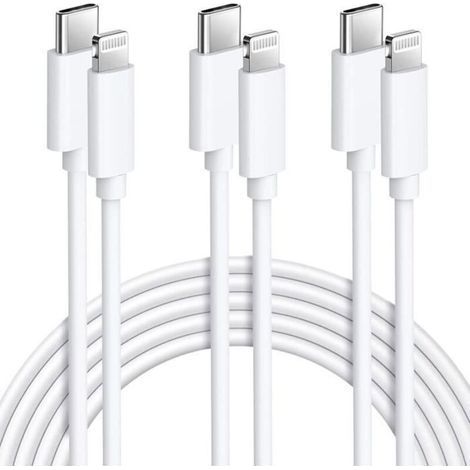 Pack of 3 USB C to Lightning Cables 2M Fast iPhone Charging MFi Certified iPhone USB C Charger Cable for iPhone 13 12 Mini A151 (1/4)