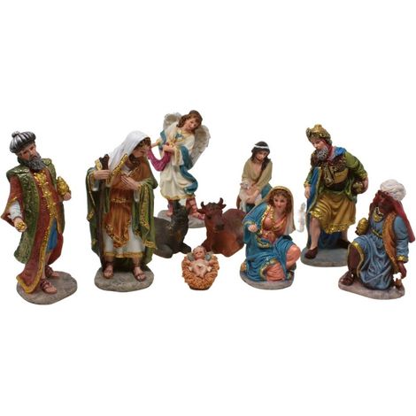 Natività in Resina 16cm Multicolor Gold Set 11 Pz. (1/5)