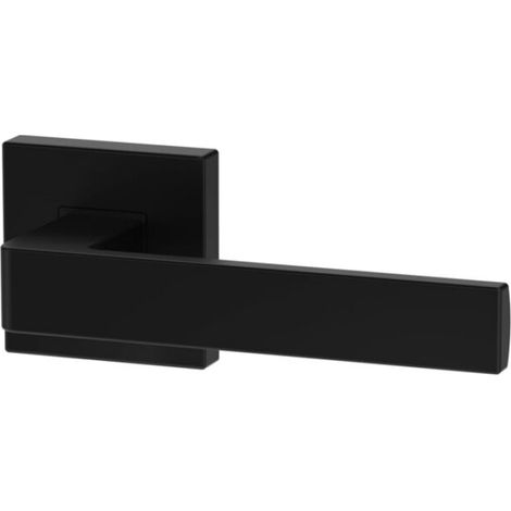 Poignée de Porte Carrée Noire Mat   Élégante et Moderne, Parfaite pour Intérieur, Porte de Chambre ou Salle de Bain