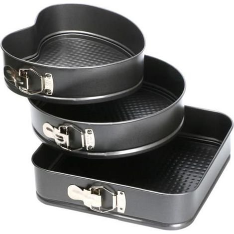 Lot 3 moules à gâteau en forme de cœur, mini moule à charnière rond antiadhésif 8 cm (1/5)