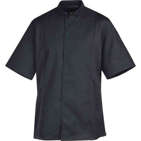Veste de cuisine mixte col éponge manches courtes Robur Siaka Noir 3XL (1/2)