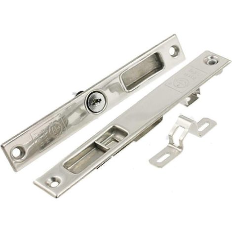 Verrou de porte et fenêtre avec clé, verrou de sécurité à double verrouillage coulissant, conception métallique réglable (1/3)