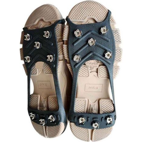 1 paire de chaussures antidérapantes avec des dents/crampons Le noir 38-43 (1/5)