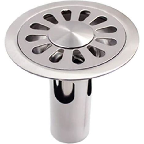 Lntyq Siphon de sol rond en acier inoxydable brossé pour salle de bain, toilettes, cuisine, buanderie, jardin - 100 mm x 100 mm (1/4)