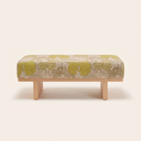Banc en Bois et jacquard Alisia ANCA (1/4)
