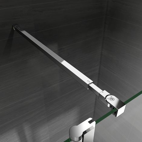 Aica Sanitaire – Barre de maintien extensible 730-1200mm – Fixation murale en aluminium chromé – 360 degrés pour paroi de douche – Épaisseur 6-10mm