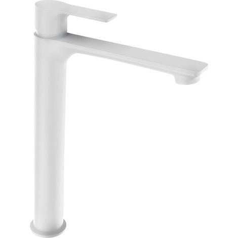 PAX mitigeur lavabo haut, bec allongé, blanc mat (1/4)