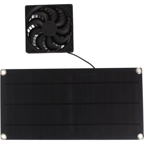 Ventilateur solaire portable en silicium monocristallin 10 W, étanche IP65, pour camping-car 18 V