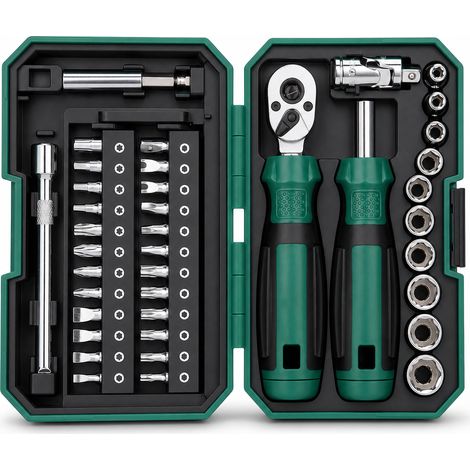 Coffret outils multifonction 40 pièces avec clé à cliquet compacte (1/5)