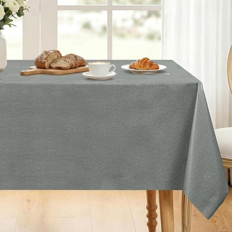 Nappe lavable 80x80 cm Gris PVC Texturé Imperméable & Anti-taches