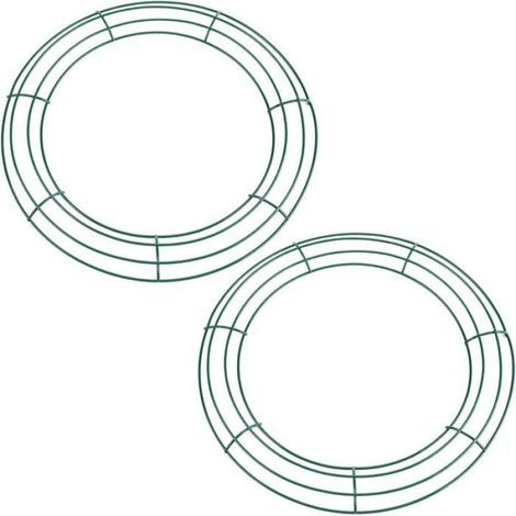 Set mit 2 rundem Drahtkranzring für Weihnachten, 20 cm (8 Zoll), zum Basteln von Weihnachtskränzen (1/5)