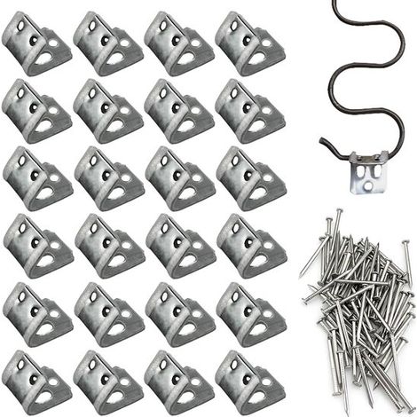 24 clips métalliques à ressort à 5 trous, clips en caoutchouc à ressort avec 72 clous en fer, séparateurs, réparation de ressorts pour canapés, fauteuils et chaises, remplacement (1/5)