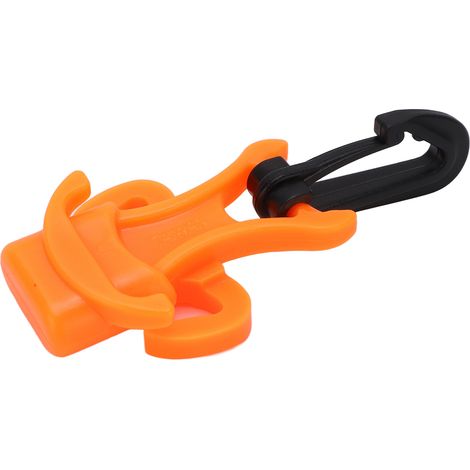 Porte-embout de plongée orange pour détendeur et octopus, support de plongée sous-marine en plastique durable.
